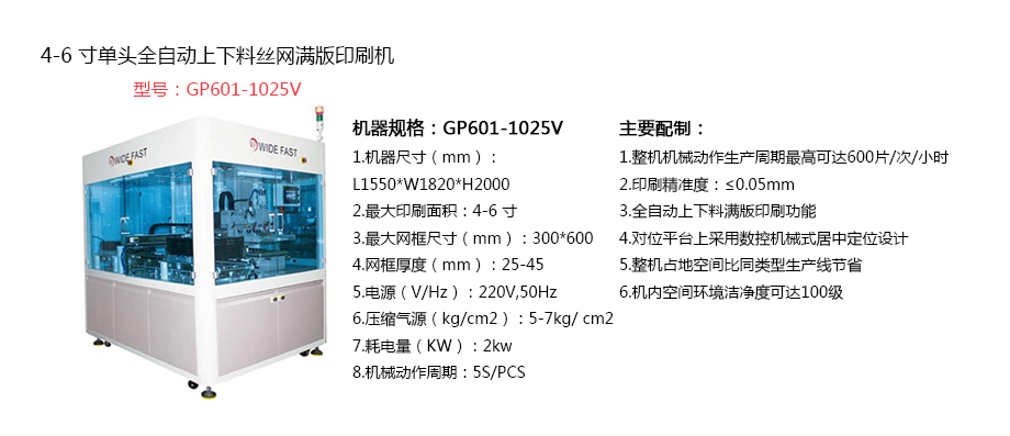 4-6寸单头全自动上下料丝（sī）网满版印刷机